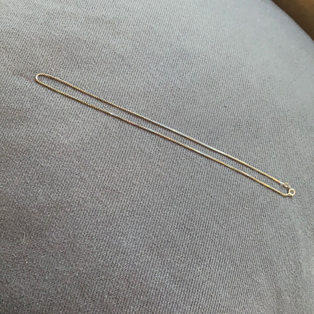 Sterling silver beautiful box chain necklace~